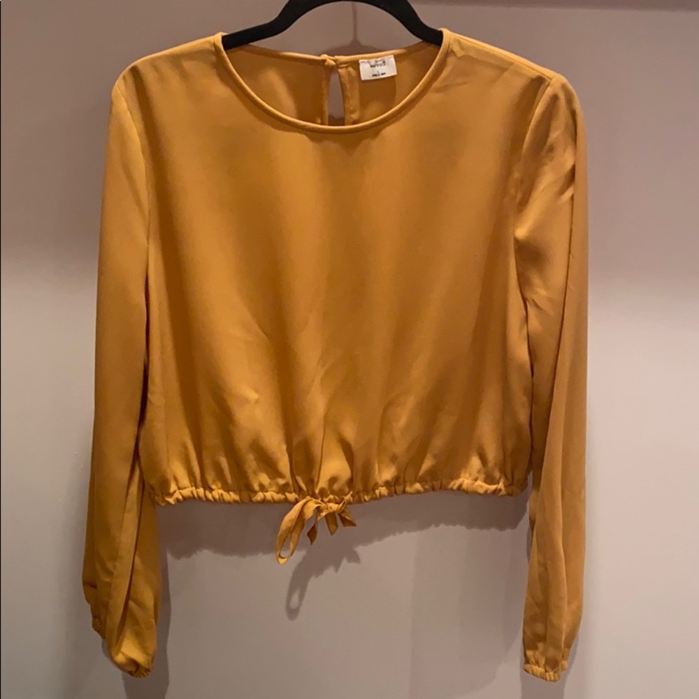 Aritzia Wilfred Drawstring Cropped Blouse